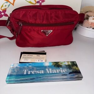 SOLD-Prada Red Nylon Crossbody Bag-s